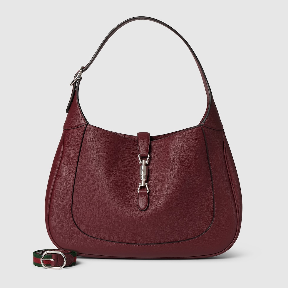 Jackie large shoulder bag in Rosso Ancora red leather GUCCI GR