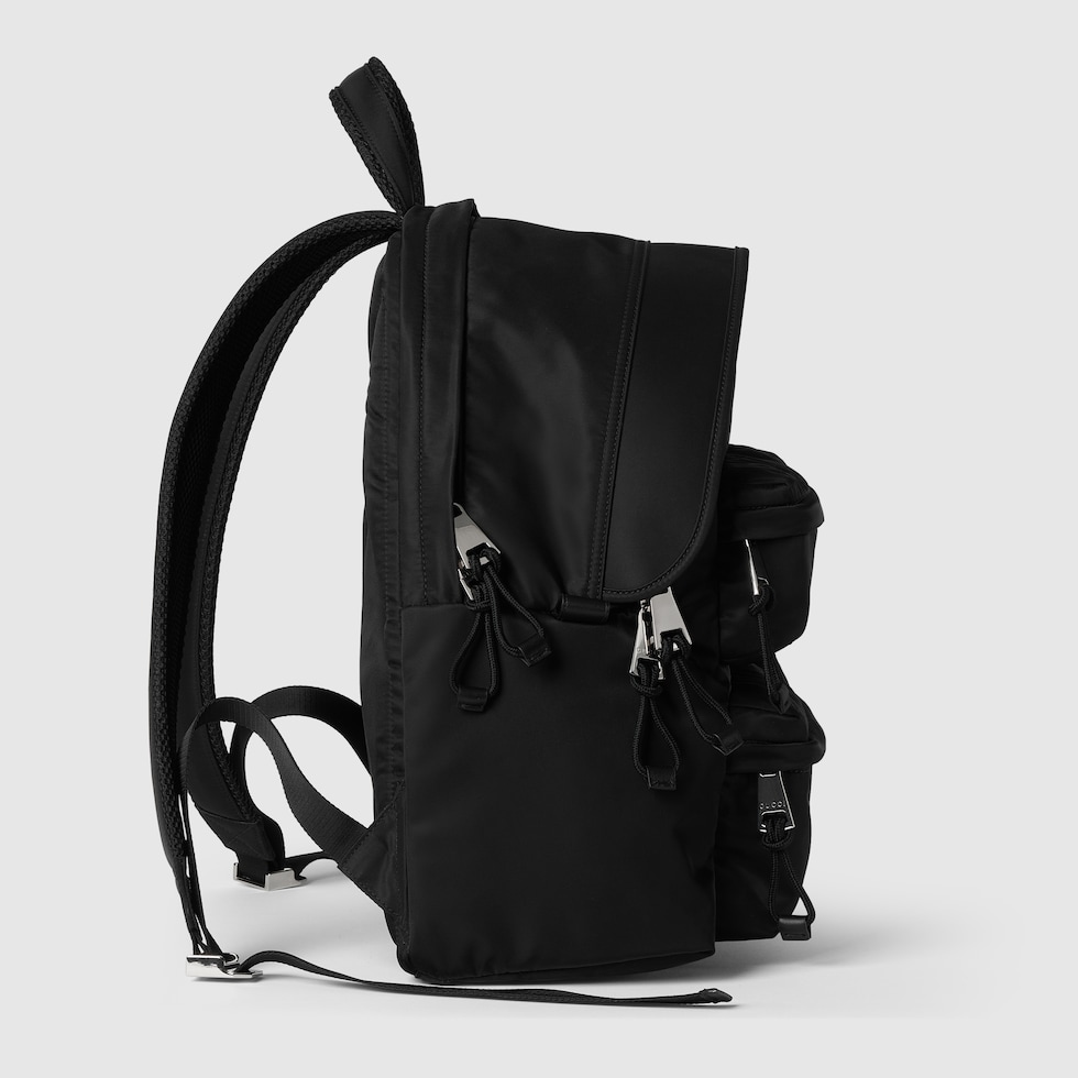 GG canvas medium backpack in black nylon | GUCCI® US GG canvas medium backpack in black nylon | GUCCI® US