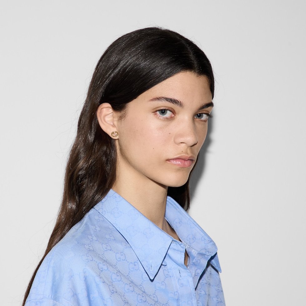 you38 Gucci Interlocking 18k stud earrings in 18k yellow gold