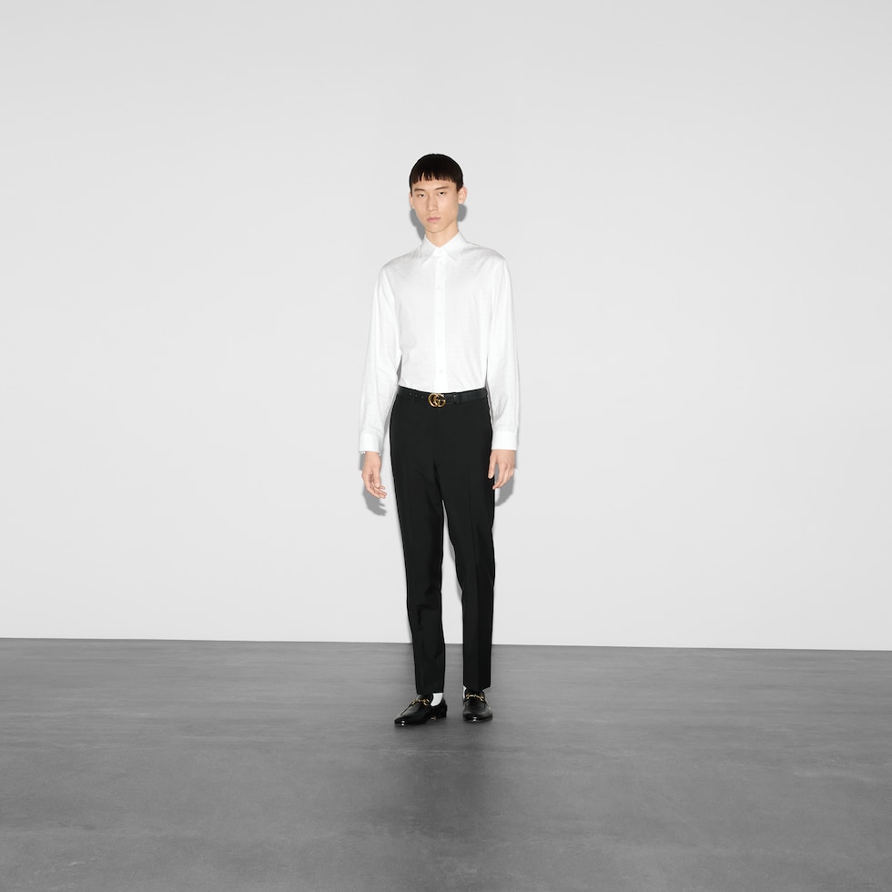 ホースビット ジャカード コットン シャツホワイト | GUCCI公式