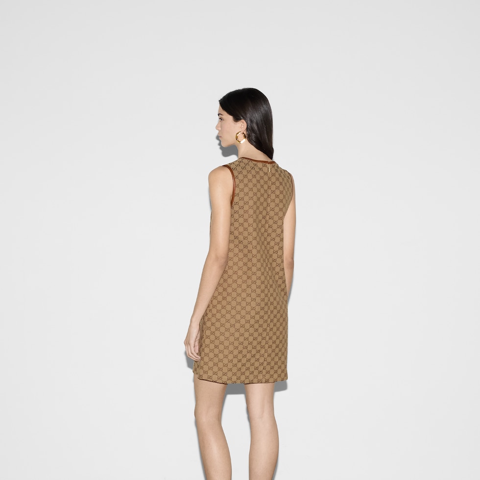 GG canvas dress in brown and beige | GUCCI® US