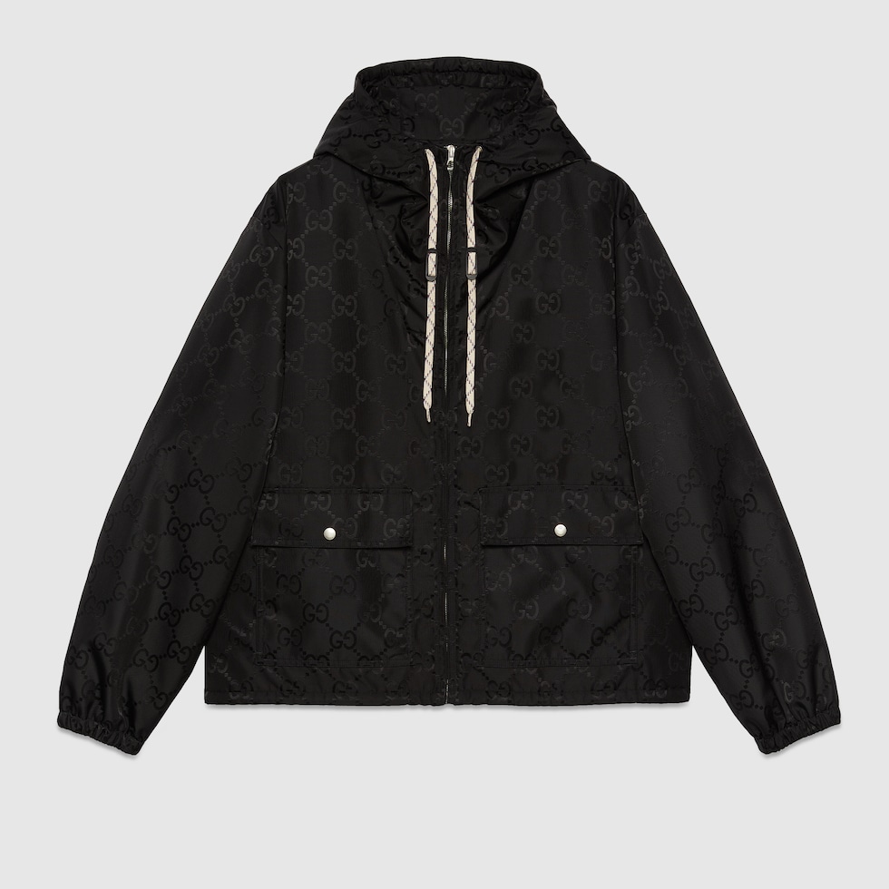 クリスマスツリー特価！ black in jacket canvas nylon GG | US GUCCI® ジャケット・アウター