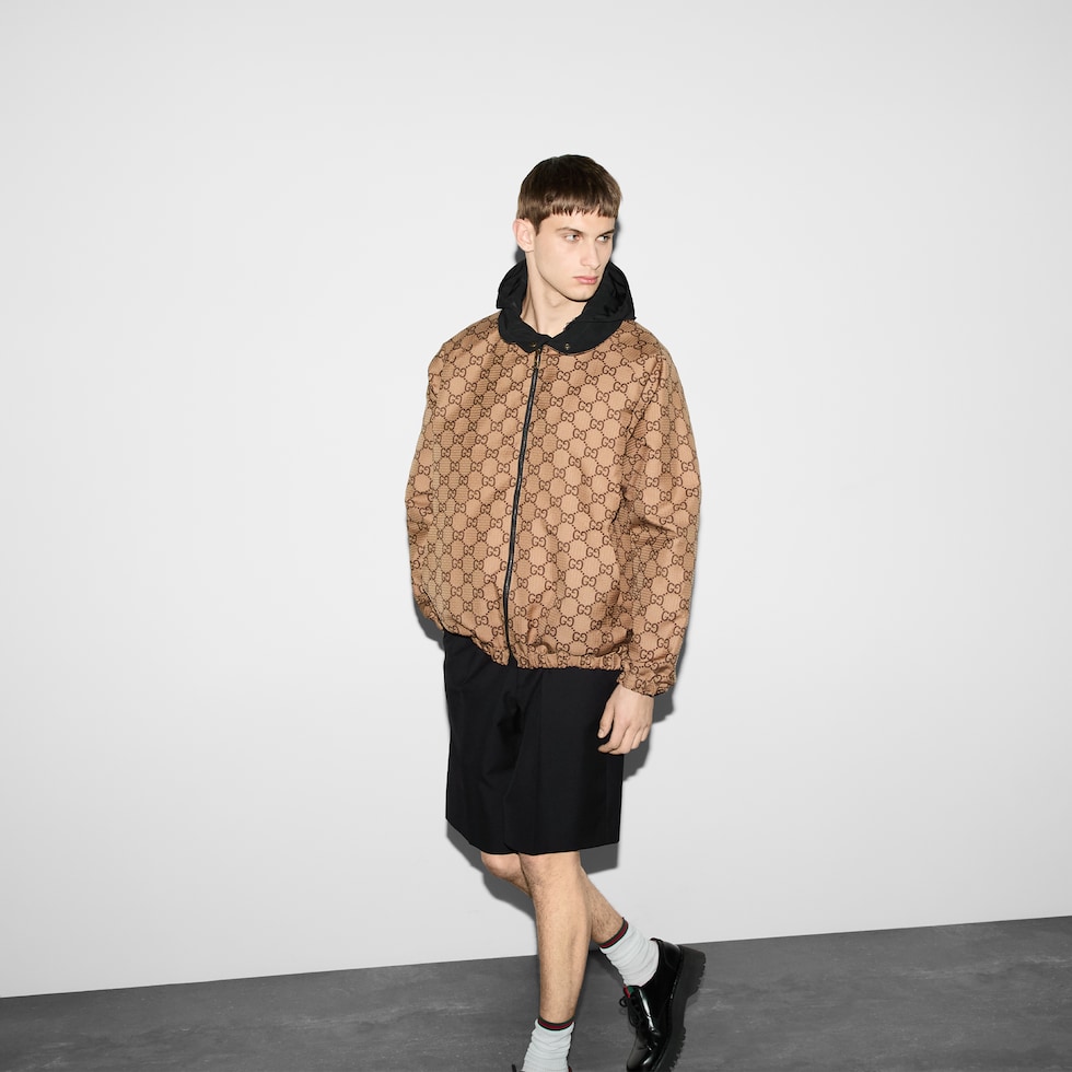 Reversible GG canvas jacket in black | GUCCI® US