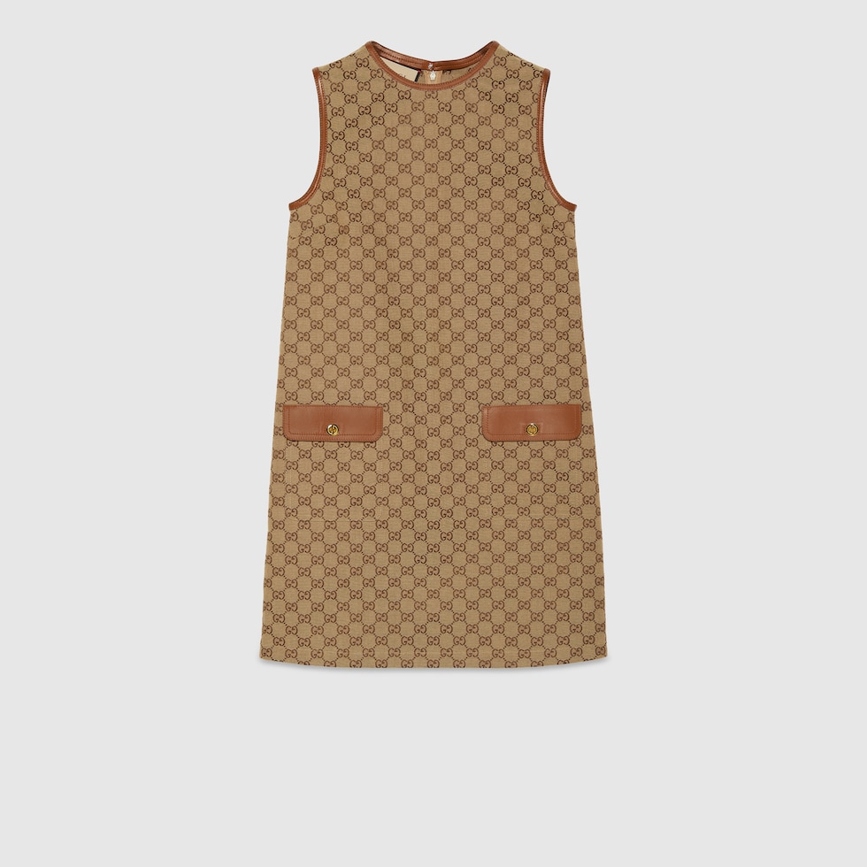 GG canvas dress in brown and beige | GUCCI® US