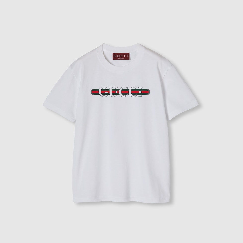 コットンジャージー プリント Tシャツ ・ホワイト | GUCCI公式