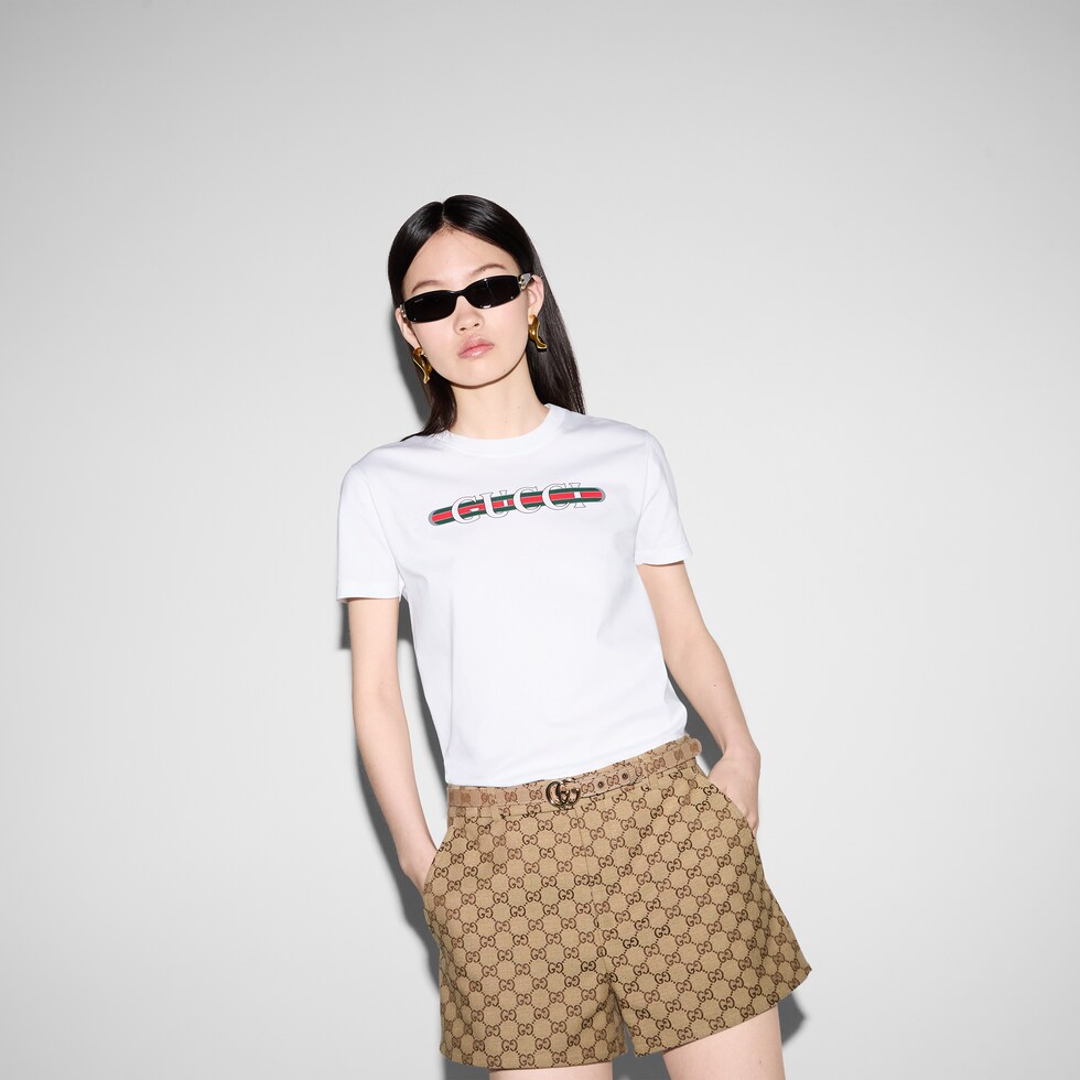 コットンジャージー プリント Tシャツ ・ホワイト | GUCCI公式