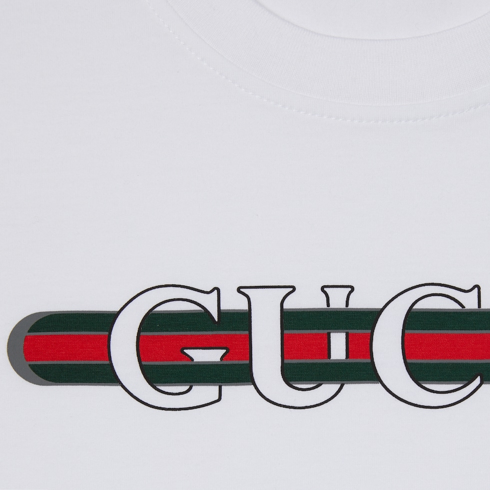 GUCCI  グッチ プリント ジャージー Tシャツ コットンジャージー プリント Tシャツホワイト | GUCCI公式
