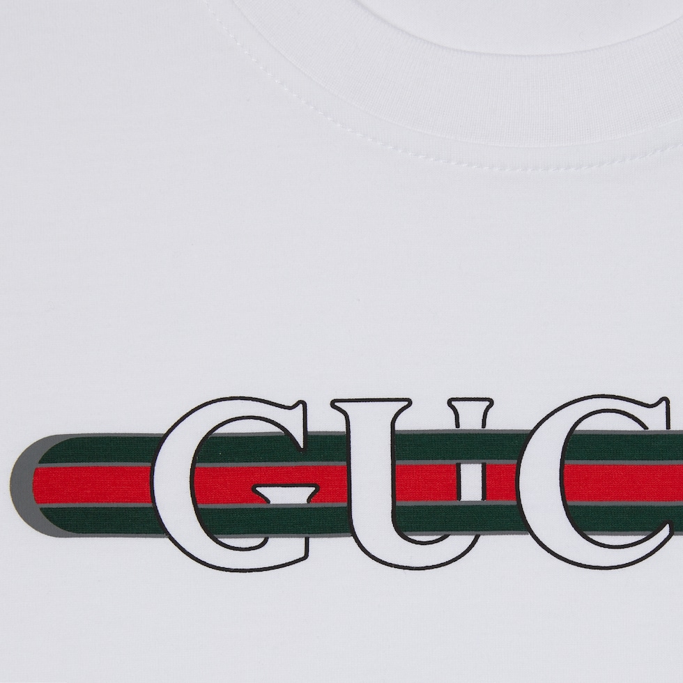 GUCCI プリント コットンジャージー Tシャツホワイト | GUCCI公式