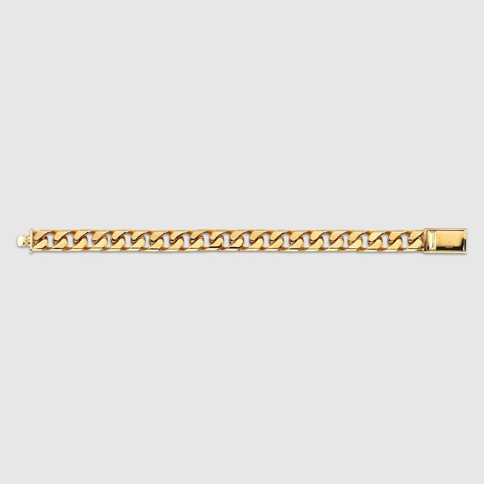 【GUCCI】GUCCI スクリプト タグ付き チェーン ブレスレット GUCCI スクリプト タグ付き チェーン ブレスレットイエロー
