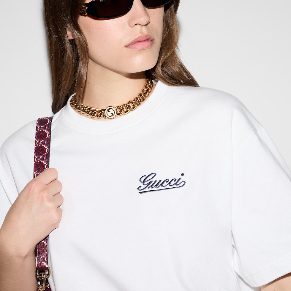 注目の新作♪【GUCCI】長袖コットンジャージーTシャツ ◇GUCCI NEW SS25◇プリント コットン ジャージー長袖Tシャツ