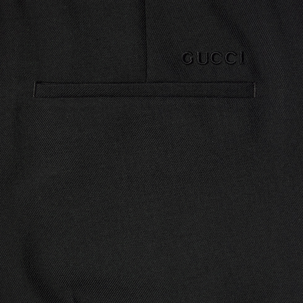 【関税&送料込】Gucci Black Wool Blend Pant Wool blend twill pant in black | GUCCI® US