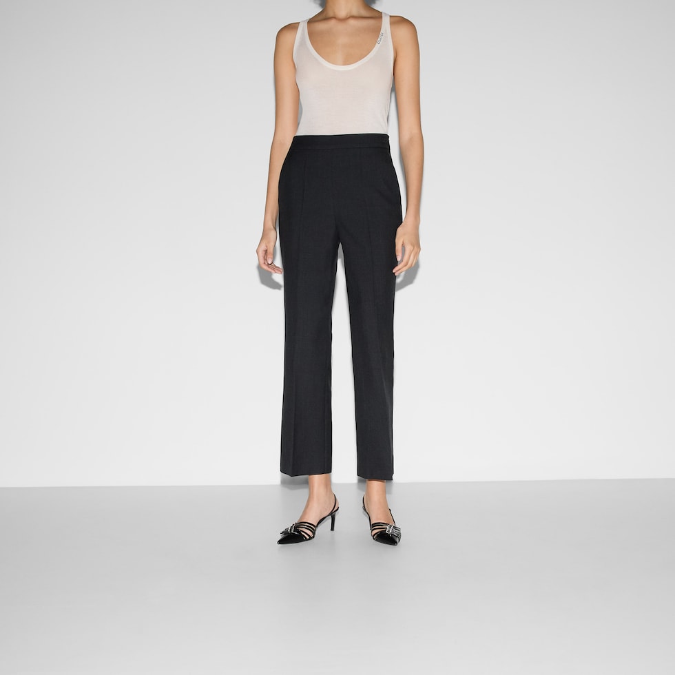 Wool gabardine pant in dark grey | GUCCI® US