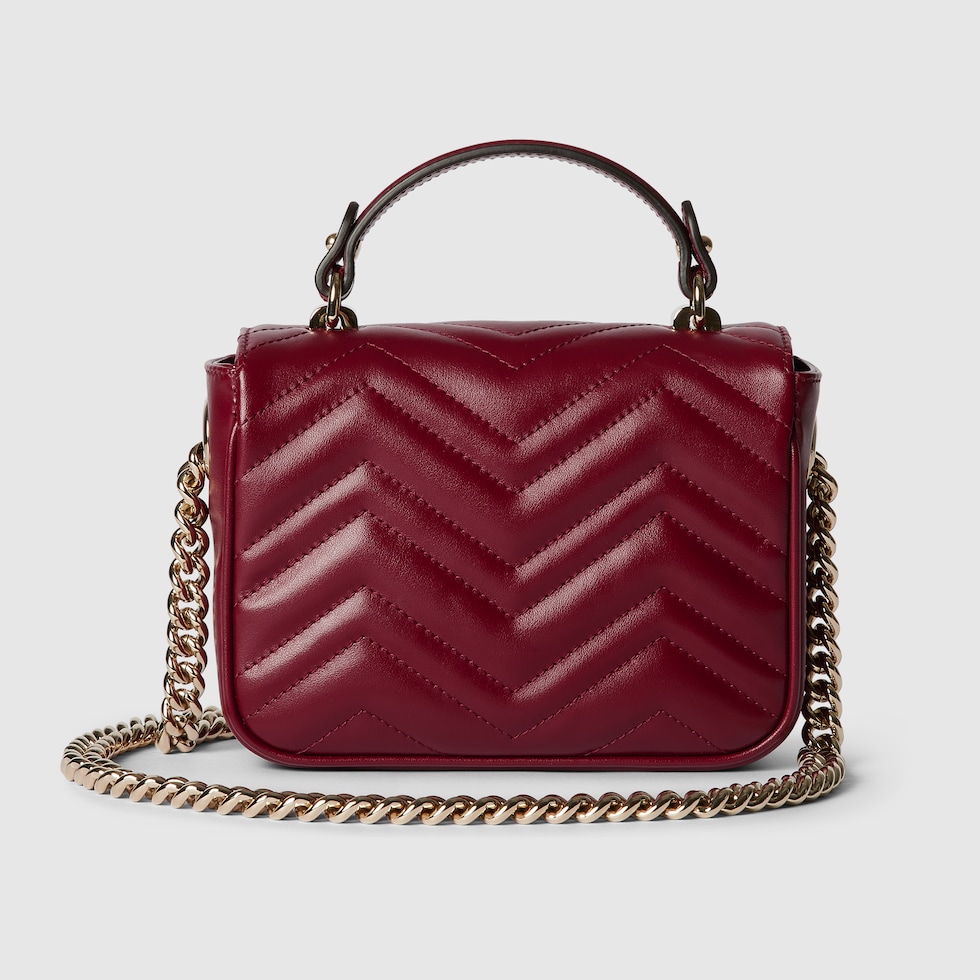 GG Marmont mini top handle bag in Rosso Ancora red leather GUCCI Canada