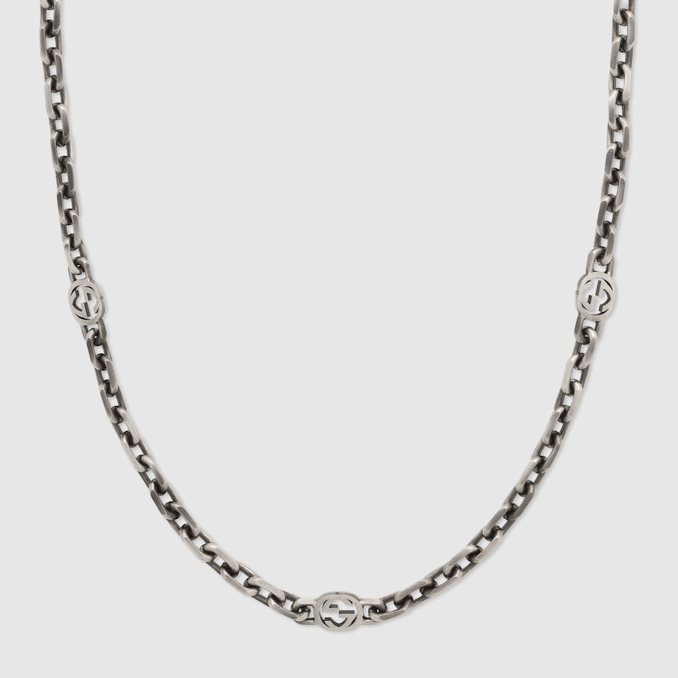 Interlocking g necklace in silver gucci best sale