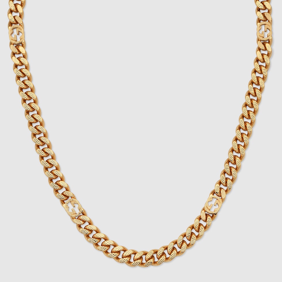 GUCCI グッチ GP ネックレス 675766 I4600 8005 Gucci Interlocking necklace in yellow gold-toned metal