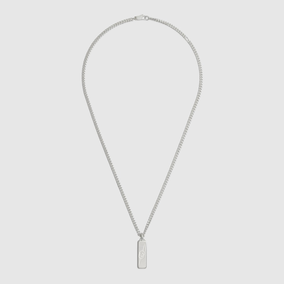 Diagonal Interlocking G necklace in 925 sterling silver