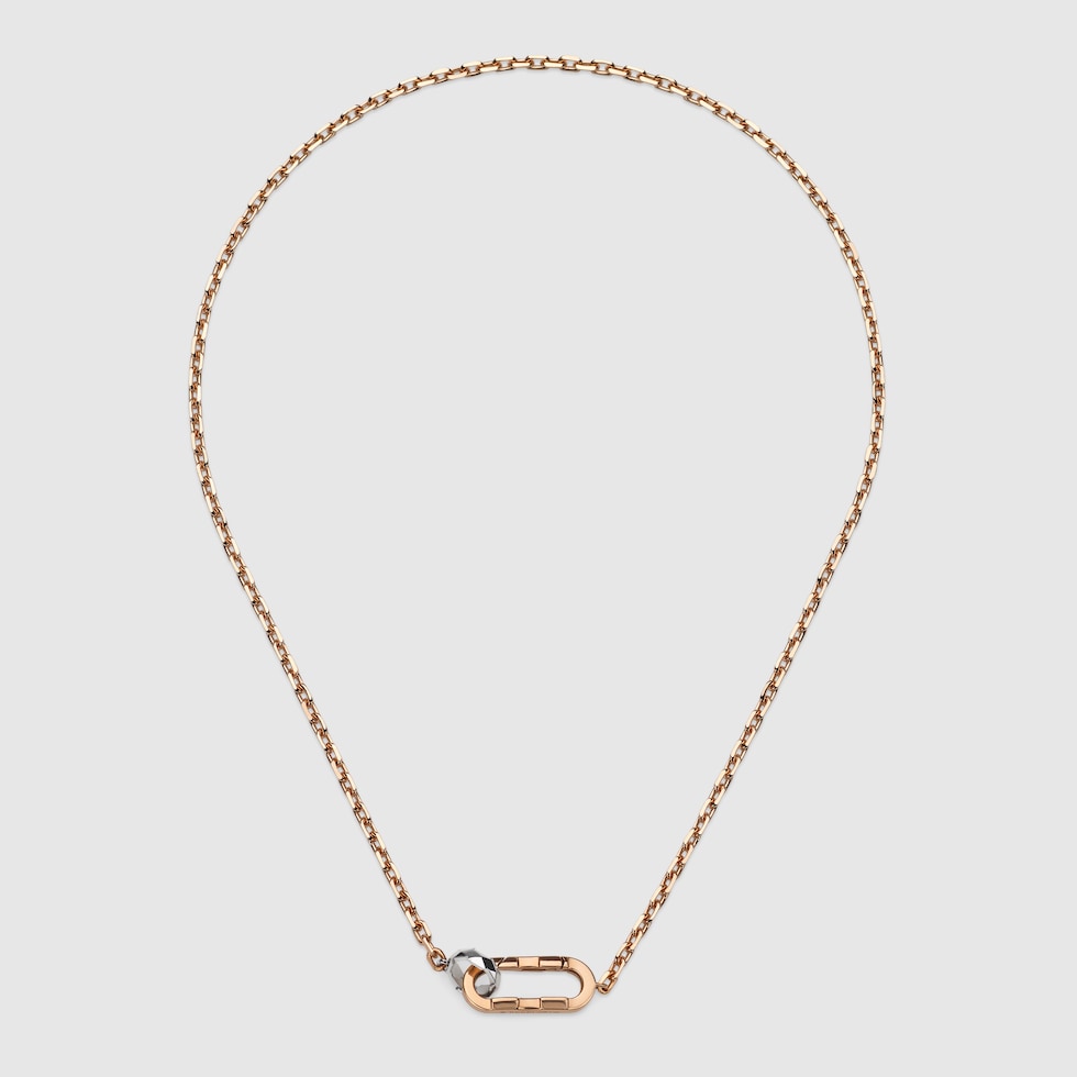 Gucci Link to Love chain necklace in 18k rose gold | GUCCI® US