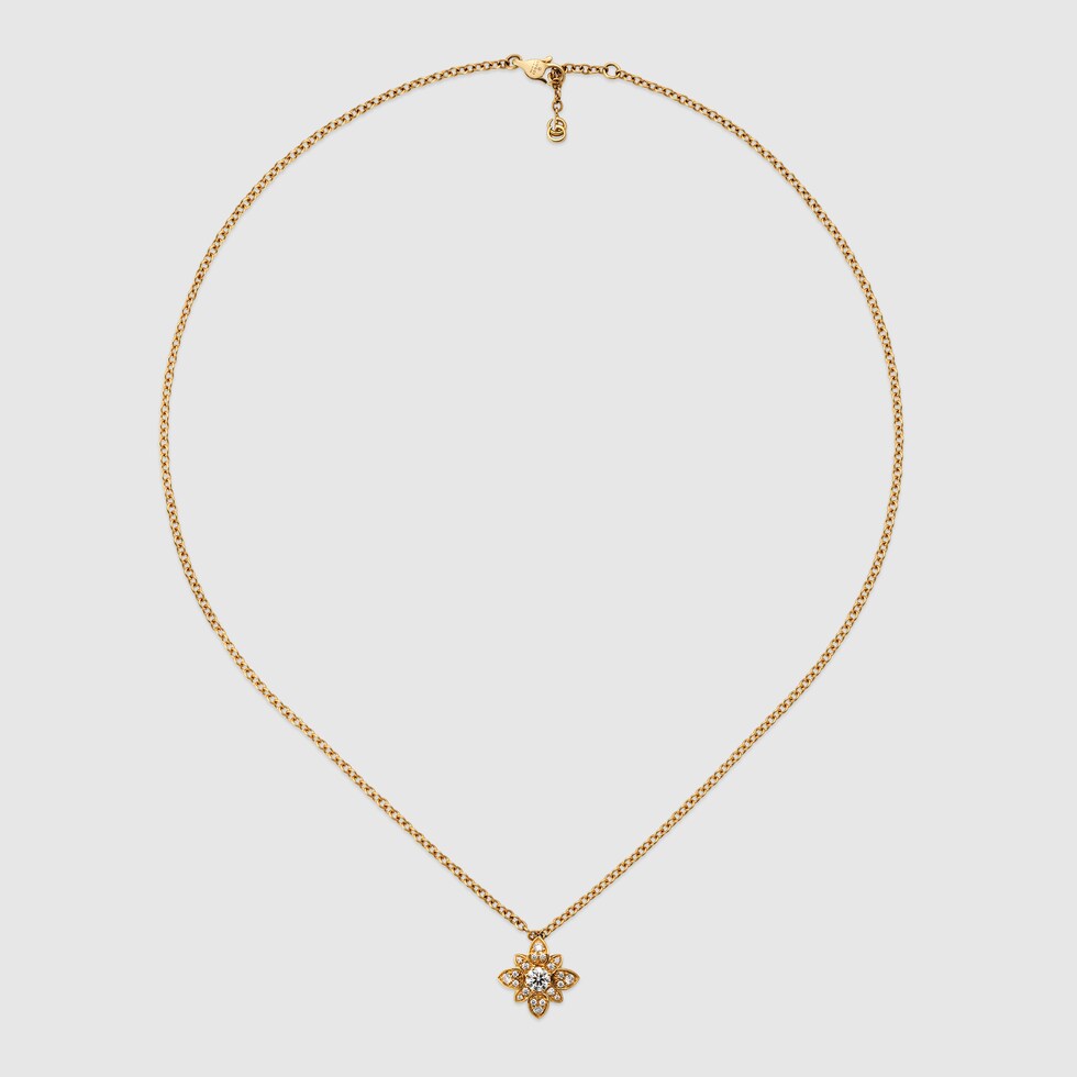 GUCCI ゴールドロゴチェーンネックレス GUCCI スクリプト チェーン ネックレス ・イエローゴールド