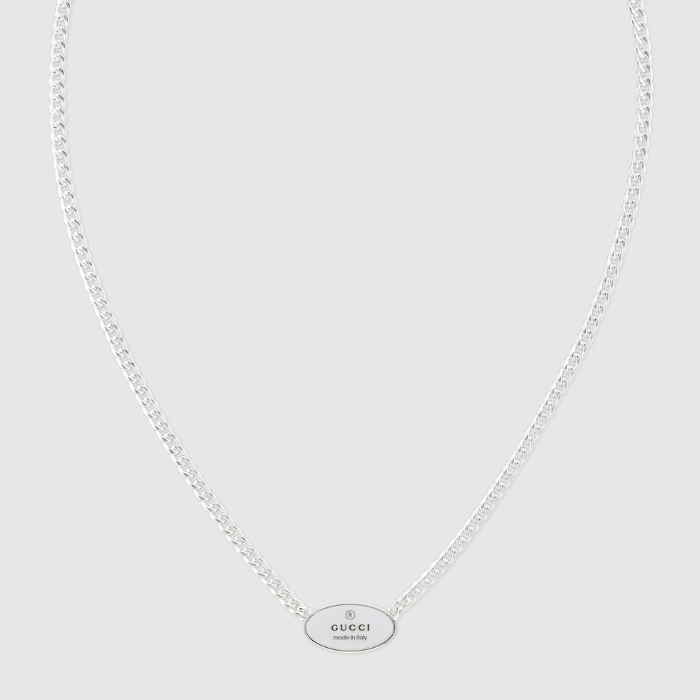 Trademark chain necklace with tag in 925 sterling silver GUCCI MX