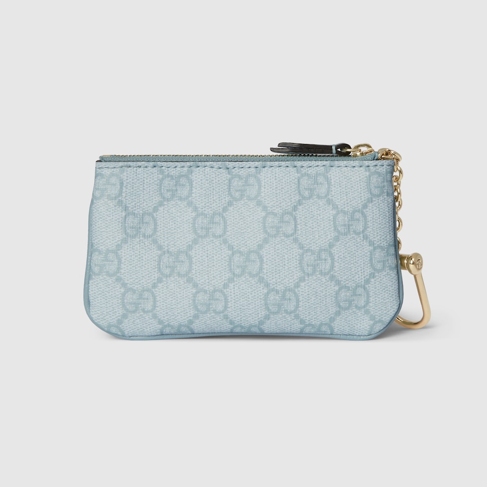 Ophidia key case in dusty blue GG Supreme GUCCI US