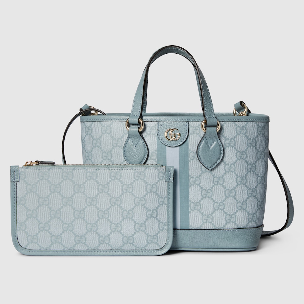 Ophidia mini tote bag in dusty blue GG Supreme GUCCI TH