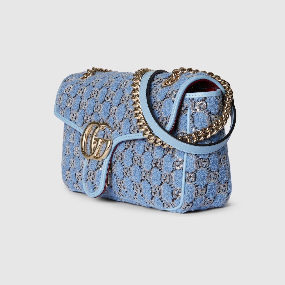 Gucci GG Marmont Small Blue Tweed Shoulder Bag GUCCI Canada