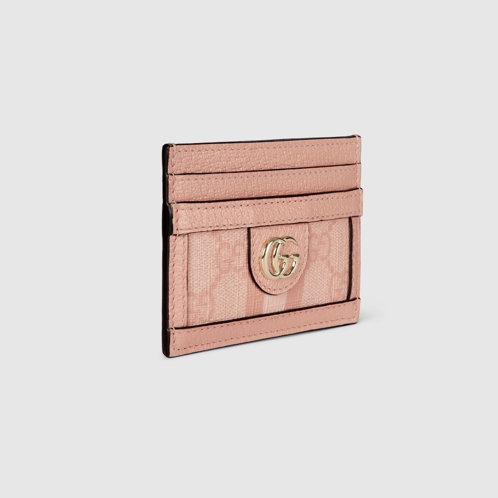 Ophidia card case in dusty pink GG Supreme GUCCI US