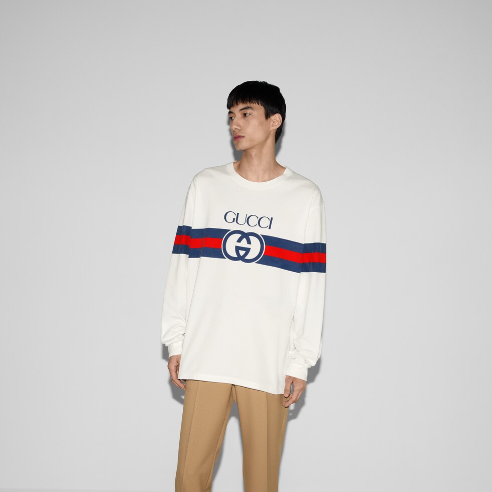 インターロッキングG コットン Tシャツホワイト | GUCCI公式 