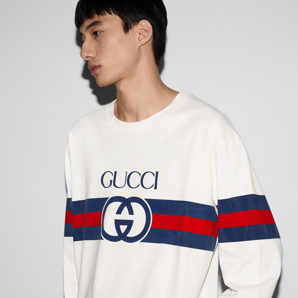 インターロッキングG コットン Tシャツホワイト | GUCCI公式 