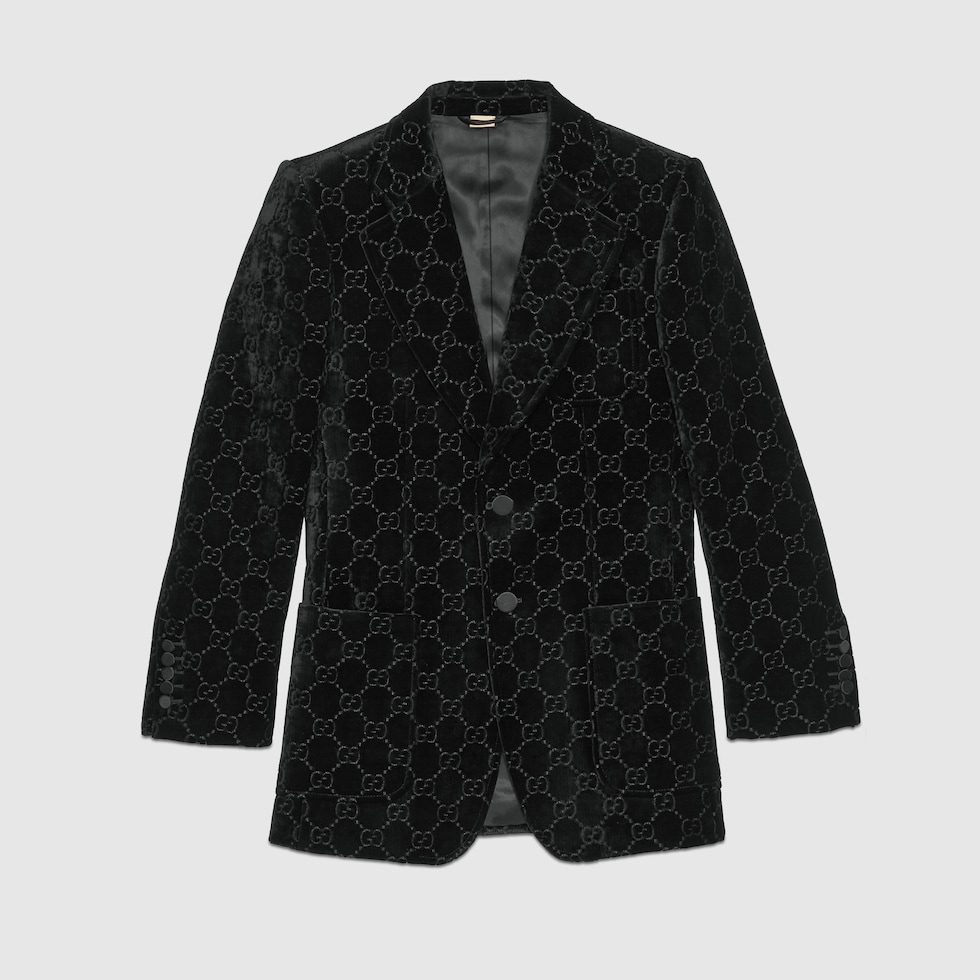 GG velvet jacket in black | GUCCI® US