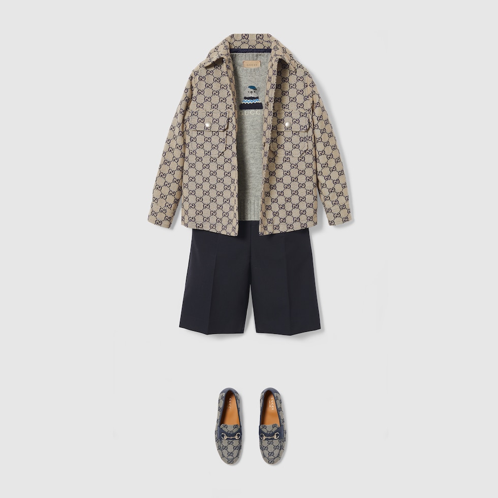 おすすめ blue and beige in loafer GG Children's GG US GUCCI® | canvas ジャケット・ブルゾン
