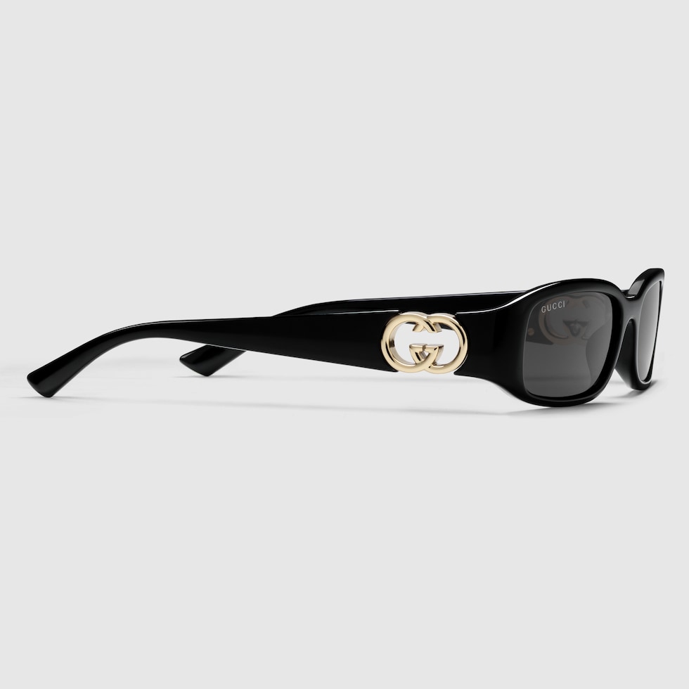 サングラス GUCCI SUN GLASS (831871J0740 1012) Rectangular frame sunglasses in black | GUCCI® US
