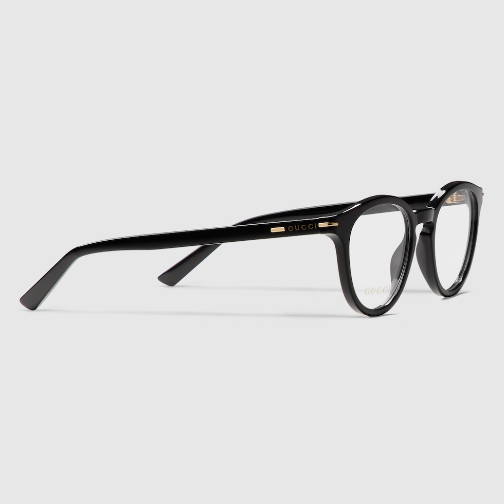 GUIZIO クルーネック ブラック Low nose bridge fit sunglasses in black acetate | GUCCI® SG