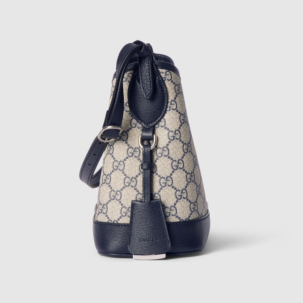Ophidia small shoulder bag in beige and blue GG Supreme