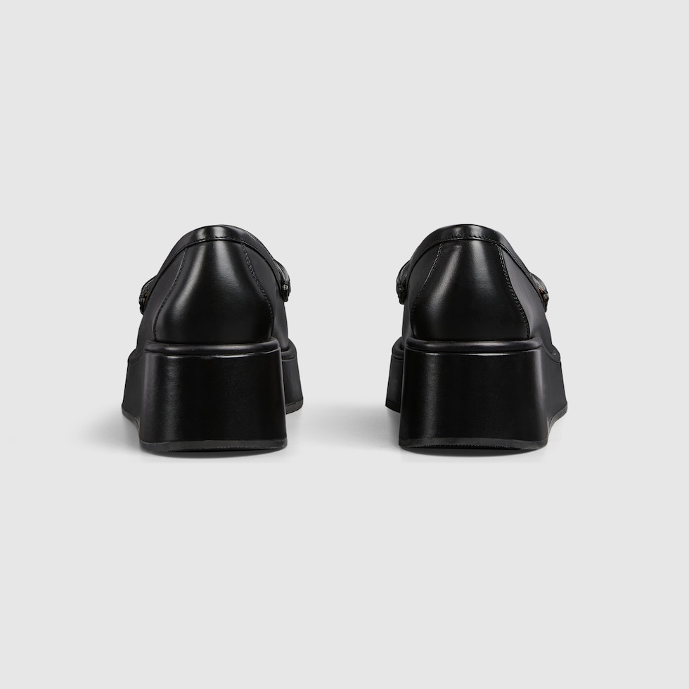 Black wedge loafer cheap