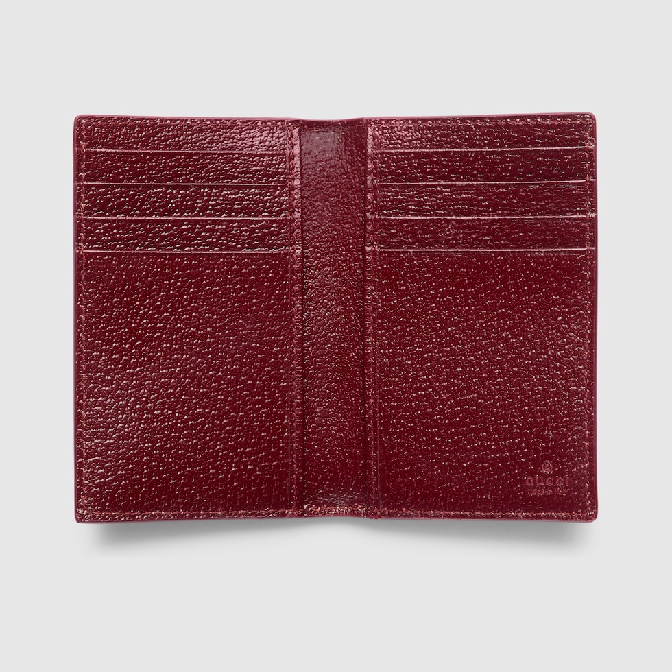 カードケース・名刺入れ GUCCI GG MARMONT ROSSO ANCORA CARD HOLDER Card case with Gucci script in Rosso Ancora red leather