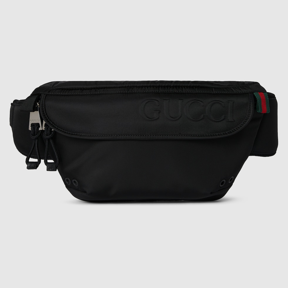 Sac ceinture avec logo Gucci petite taille en nylon noir GUCCI FR