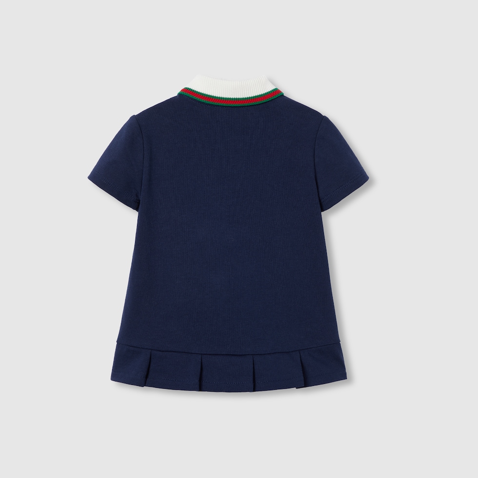 Robe pour bebe en jersey de coton avec bande Web en bleu fonce GUCCI FR