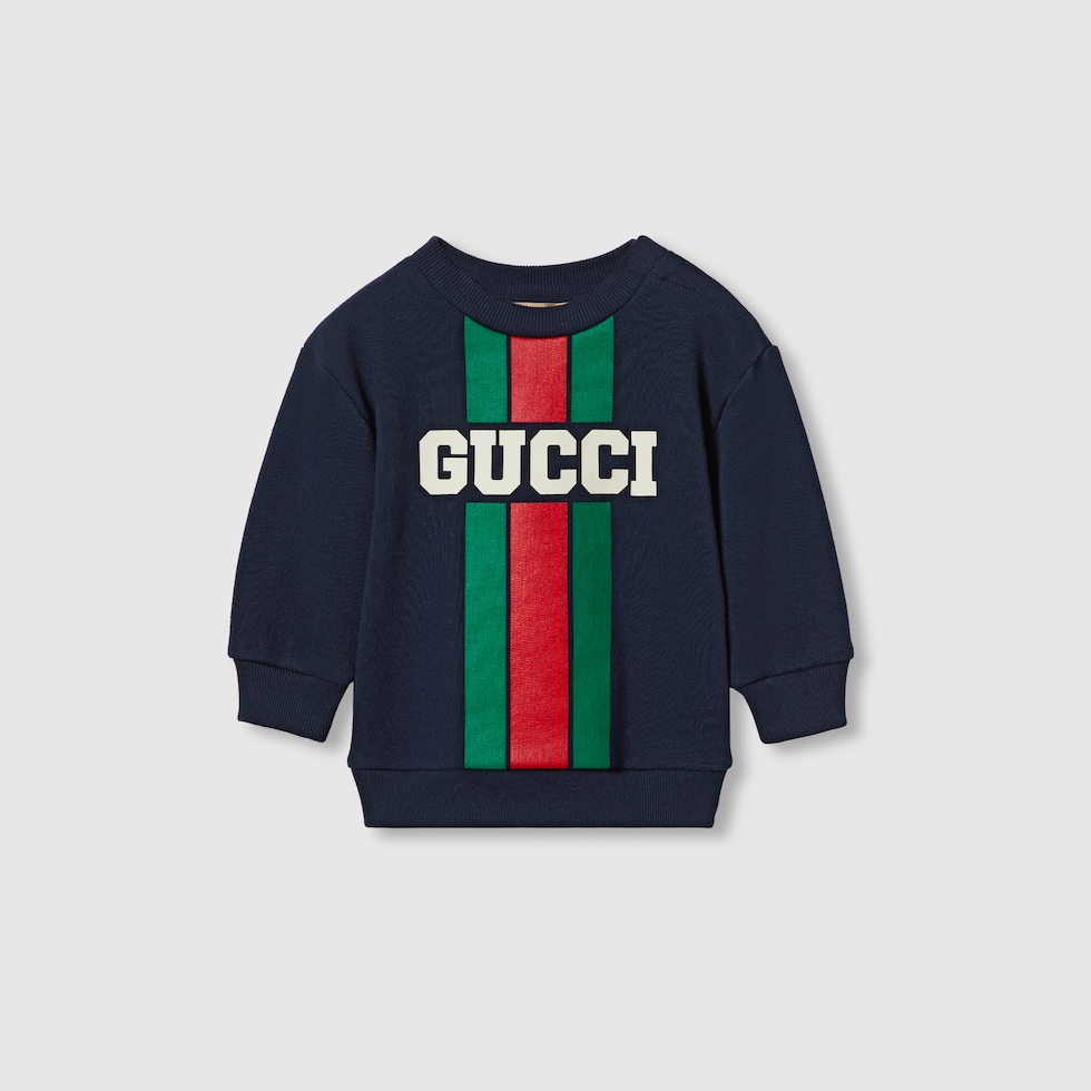 グッチ　GUCCI キッズ　スウェットシャツ/トレーナー　110cm Baby cotton sweatshirt in dark blue | GUCCI® US