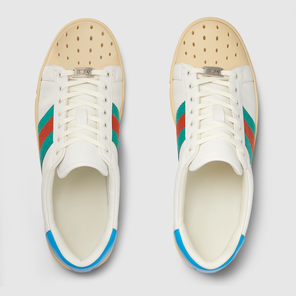 Men s Gucci Ace sneaker with Web in white leather GUCCI AE