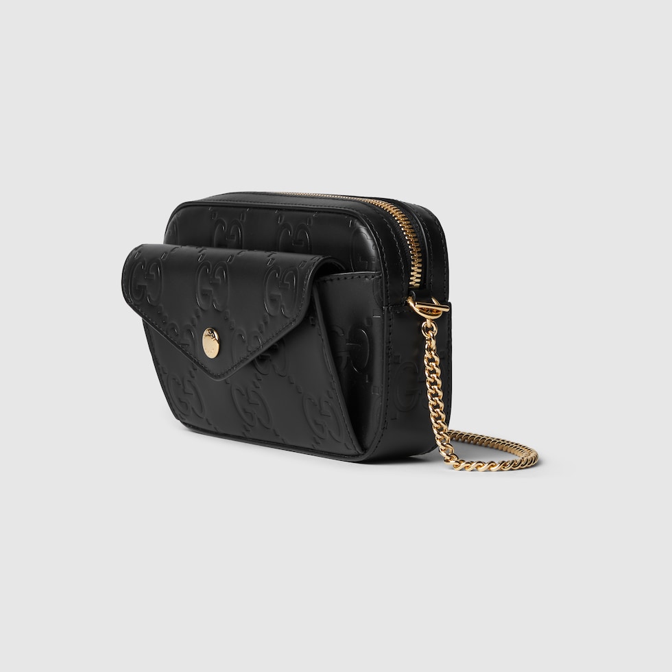 GG mini shoulder bag in black GG leather | GUCCI® US GG mini shoulder bag in black GG leather | GUCCI® US