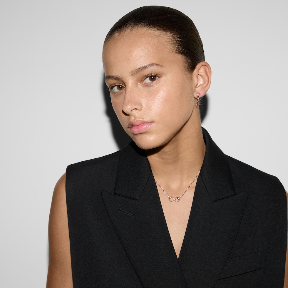 ホースビット〕18K ダイヤモンド ピアス ・18K ピンクゴールド