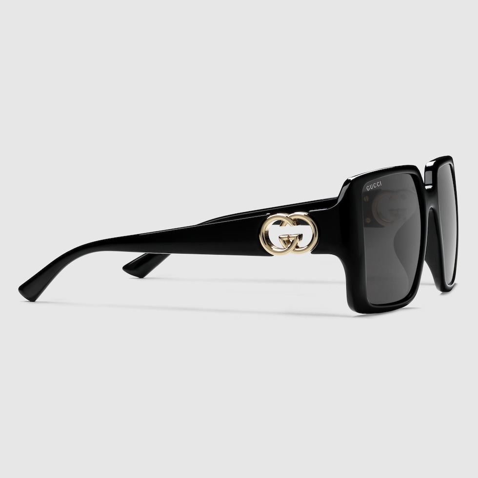VIP【関税送料無料】希少 GUCCI RECTANGULAR SHAPE SUNGLASSES Rectangular frame sunglasses in black injection | GUCCI® US