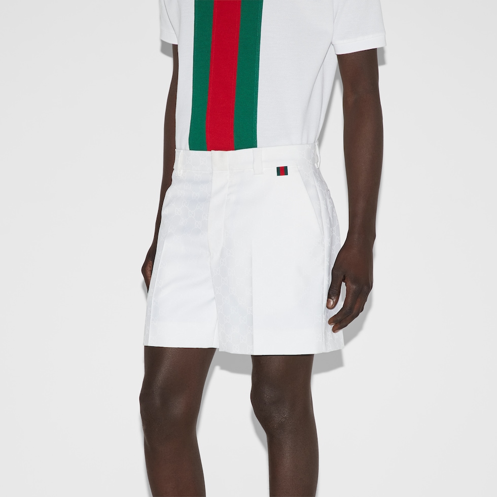 GG jacquard shorts with Web in white | GUCCI® US