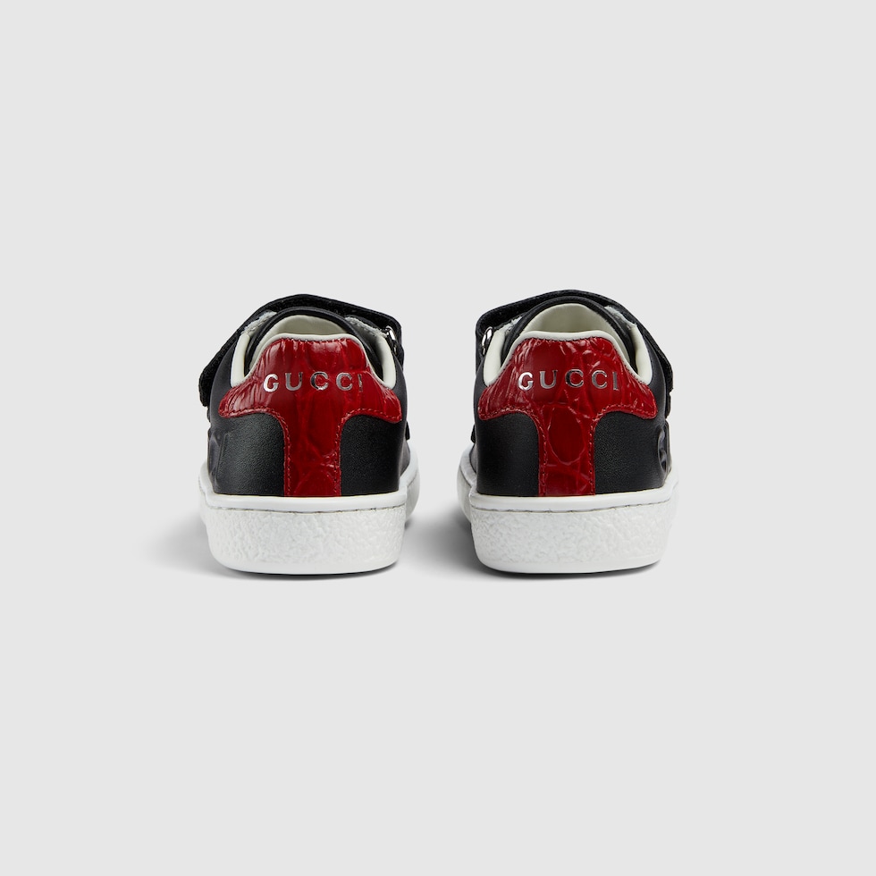 Ace Kleinkinder Sneaker in schwarzes Leder GUCCI DE