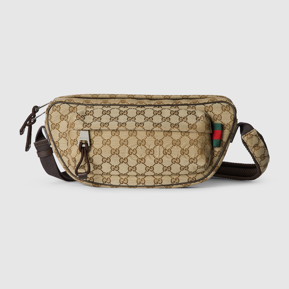 【GUCCI】GG CANVAS LARGE SLINGBAG GG canvas large slingbag in beige and dark brown GG canvas