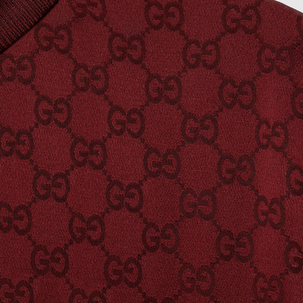 GG jacquard zip jacket in Gucci Rosso Ancora | GUCCI® SI