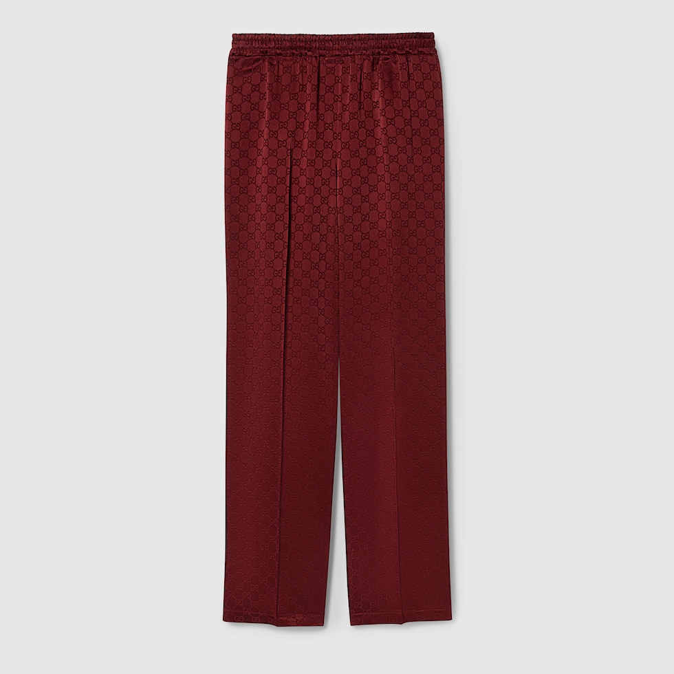 GG jacquard pants in Gucci Rosso Ancora | GUCCI® SI
