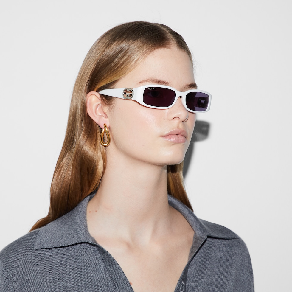 Gucci white sunglasses best sale