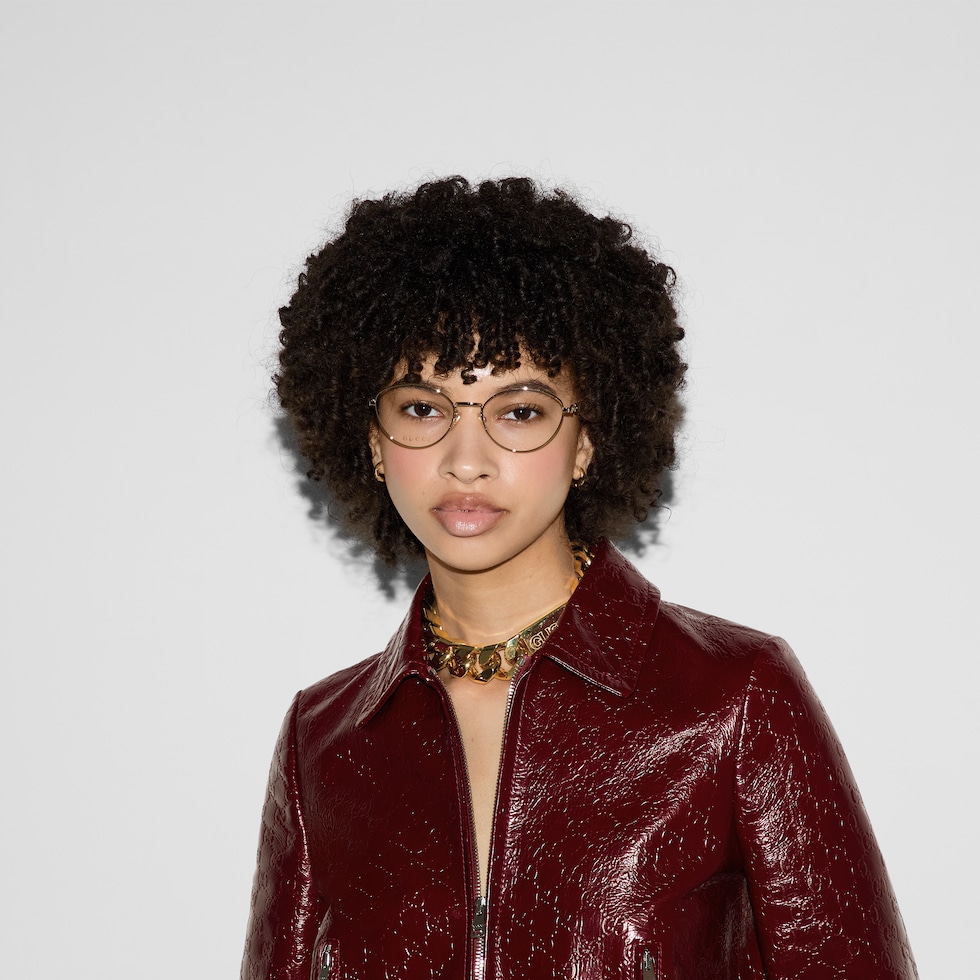 Cat eye optical frame in gold | GUCCI® US